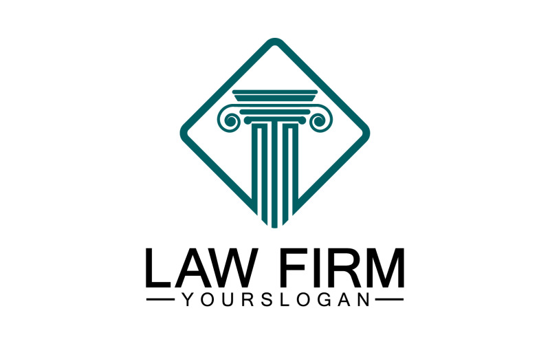 Hukuk firması şablon simge logo vektör v12