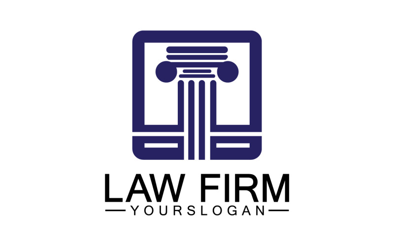 Hukuk firması şablon simge logo vektör v25
