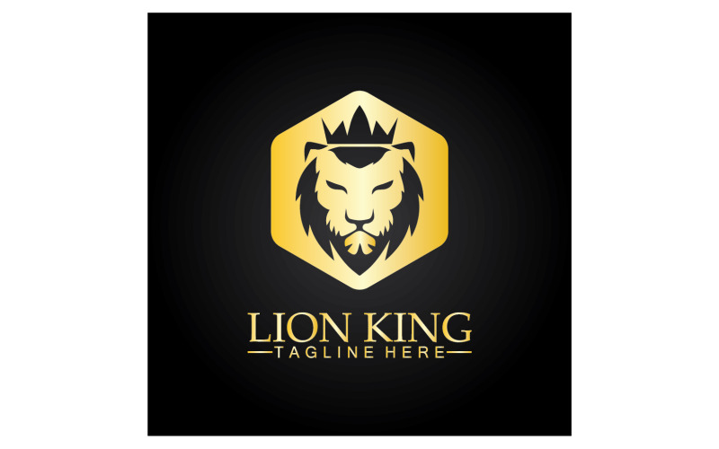 Leeuw schild logo vector sjabloon v1