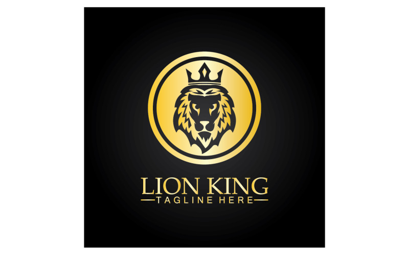 Lion shiel logotyp vektor mall v3