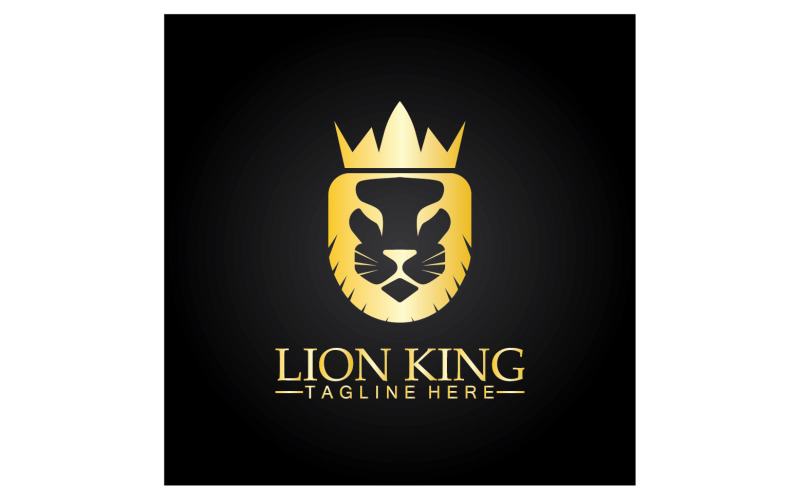 Lion shiel logotyp vektor mall v5