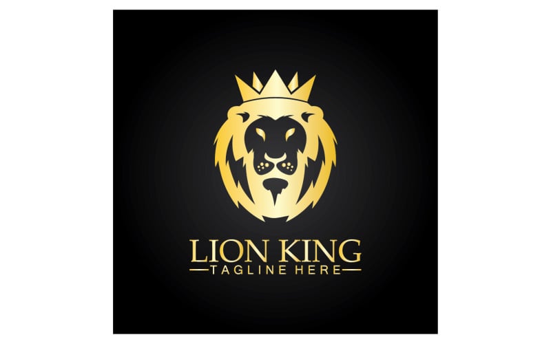 Lion shiel logotyp vektor mall v6