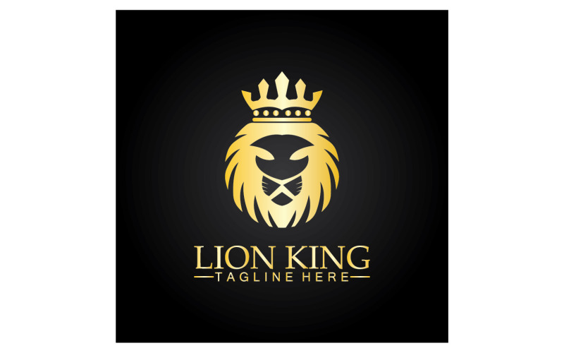 Lion shiel logotyp vektor mall v7