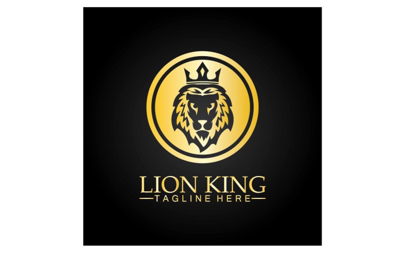 Modèle vectoriel de logo de bouclier de lion v3