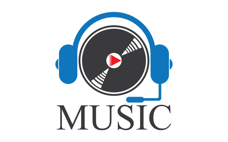 Logo dell'icona di riproduzione della nota musicale v10