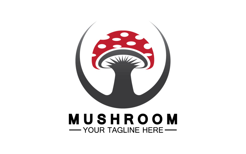 Modèle vectoriel de logo d'icône de champignon v10