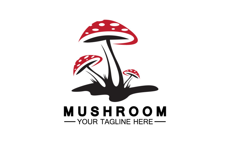 Modèle vectoriel de logo d'icône de champignon v22