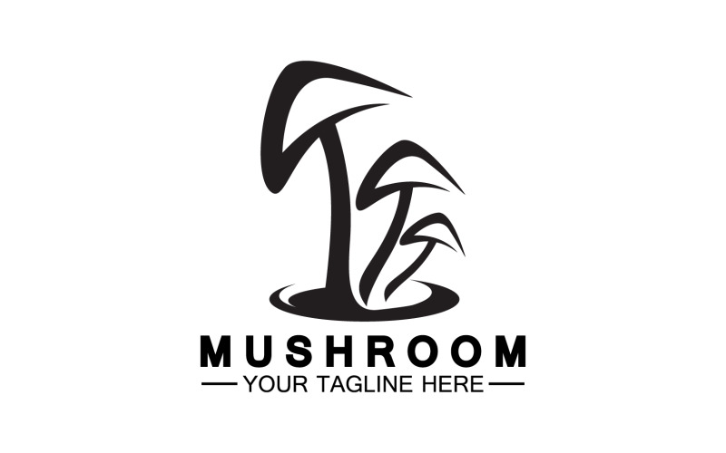 Modèle vectoriel de logo d'icône de champignon v23