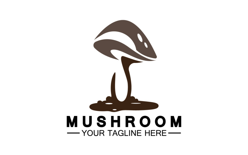 Modèle vectoriel de logo d'icône de champignon v4