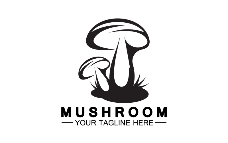 Modèle vectoriel de logo d'icône de champignon v7