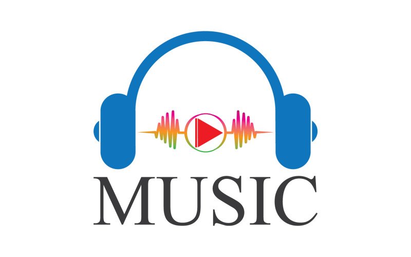 Musiknoten-Wiedergabesymbol-Logo v1