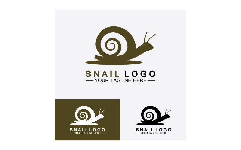 Modelo de vetor de ícone de logotipo lento animal caracol v31