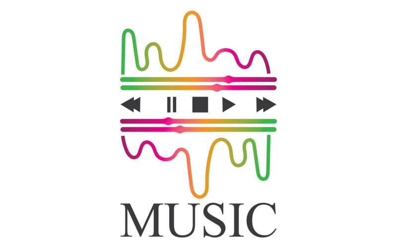 Music note play icon logo v12 #356301 - TemplateMonster