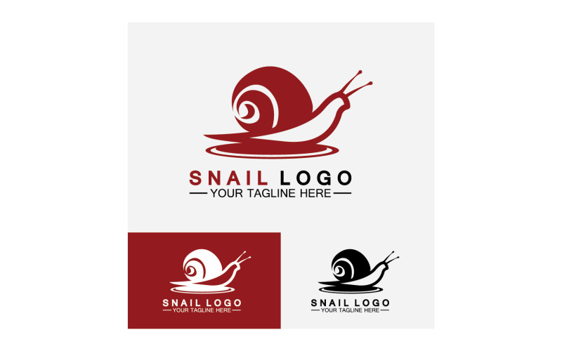 Plantilla vectorial de icono de logotipo lento animal caracol v11