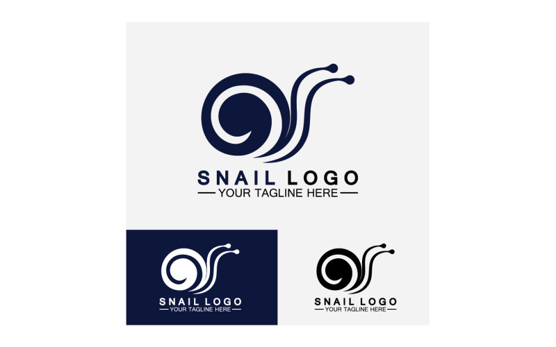 Plantilla vectorial de icono de logotipo lento animal caracol v13
