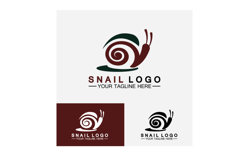 Plantilla vectorial de icono de logotipo lento animal caracol v14