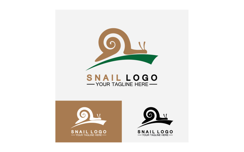 Plantilla vectorial de icono de logotipo lento animal caracol v16