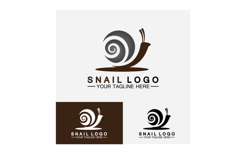 Plantilla vectorial de icono de logotipo lento animal caracol v18
