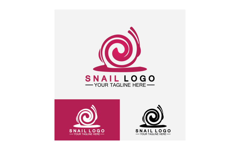 Plantilla vectorial de icono de logotipo lento animal caracol v20
