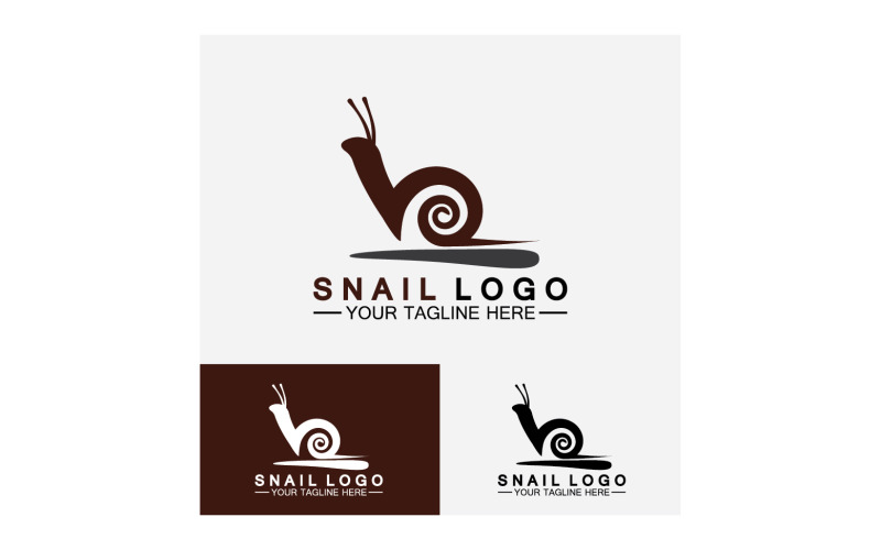 Plantilla vectorial de icono de logotipo lento animal caracol v21