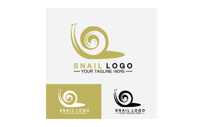 Plantilla vectorial de icono de logotipo lento animal caracol v24