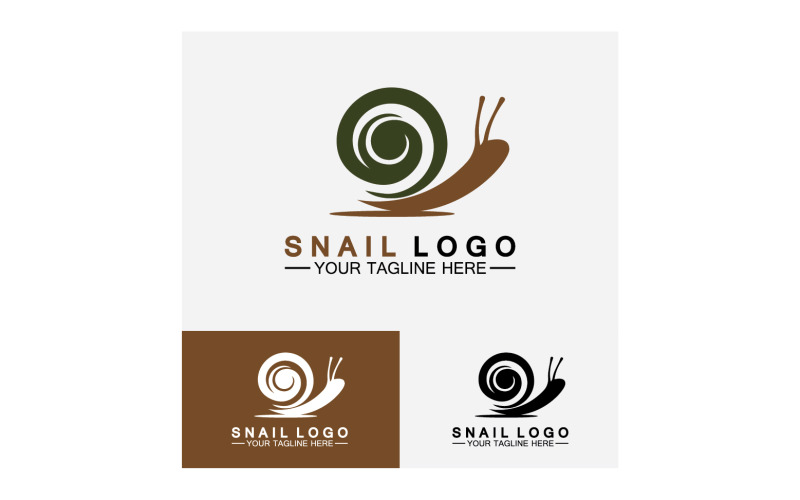 Plantilla vectorial de icono de logotipo lento animal caracol v27