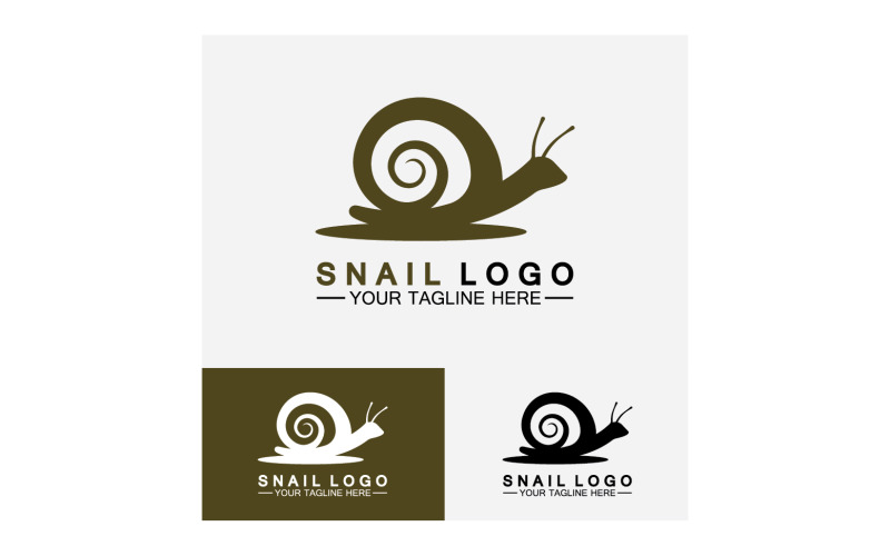 Plantilla vectorial de icono de logotipo lento animal caracol v31