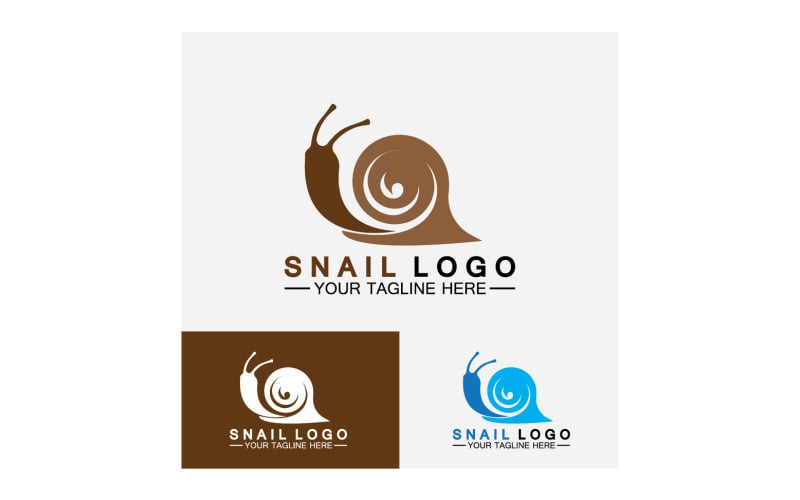 Plantilla vectorial de icono de logotipo lento animal caracol v6