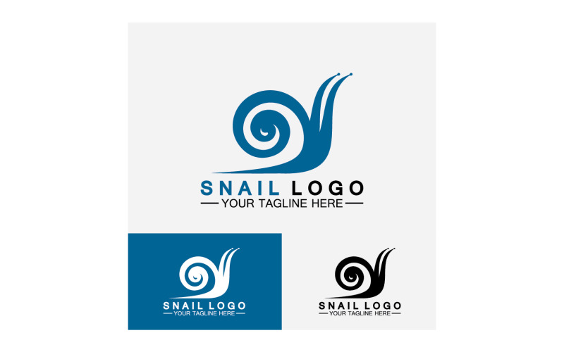 Plantilla vectorial de icono de logotipo lento animal caracol v7