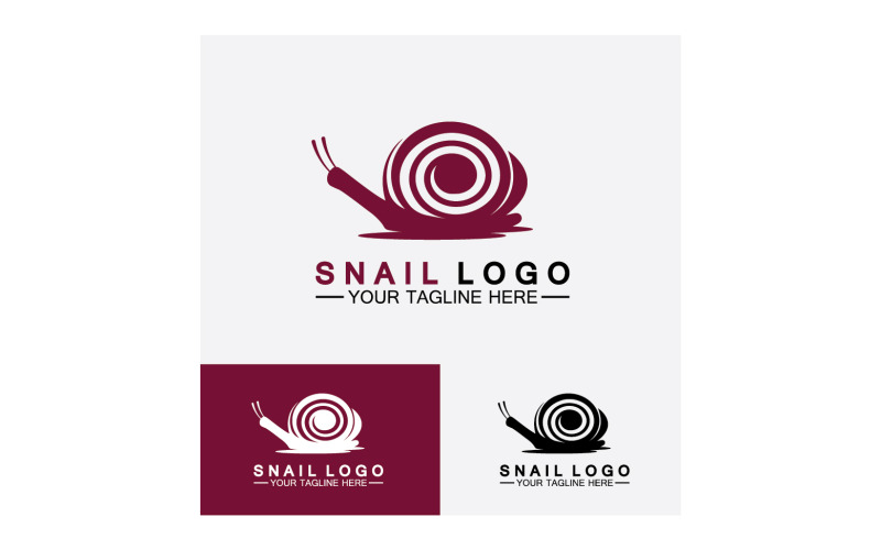 Modèle vectoriel d'icône de logo lent d'animal d'escargot v35