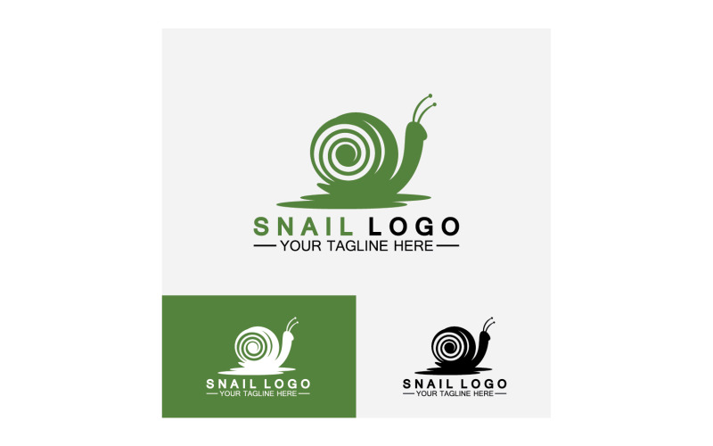 Plantilla vectorial de icono de logotipo lento animal caracol v34