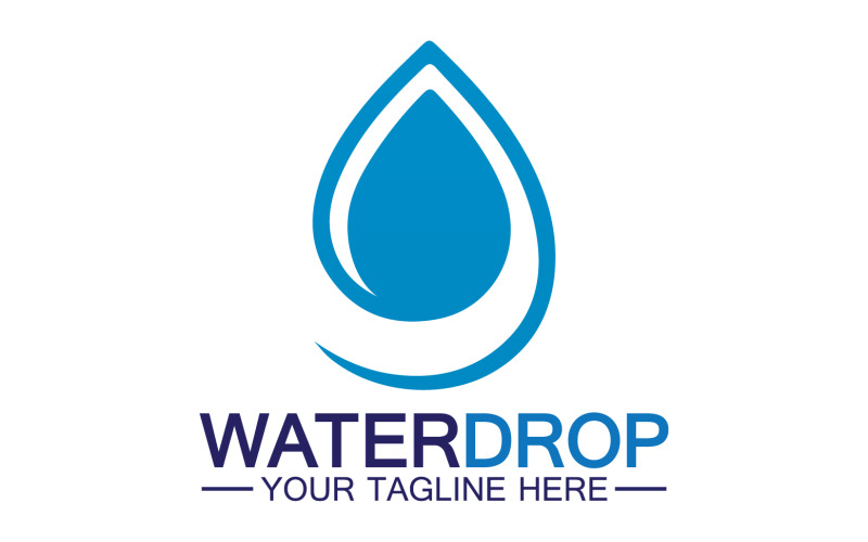 Ícone do logotipo Waterdrop água azul natureza aqua v31
