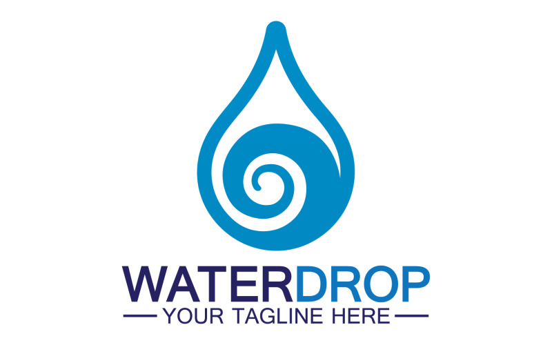 Ícone do logotipo Waterdrop água azul natureza aqua v32