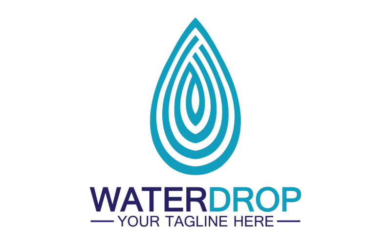 Ícone do logotipo Waterdrop água azul natureza aqua v37