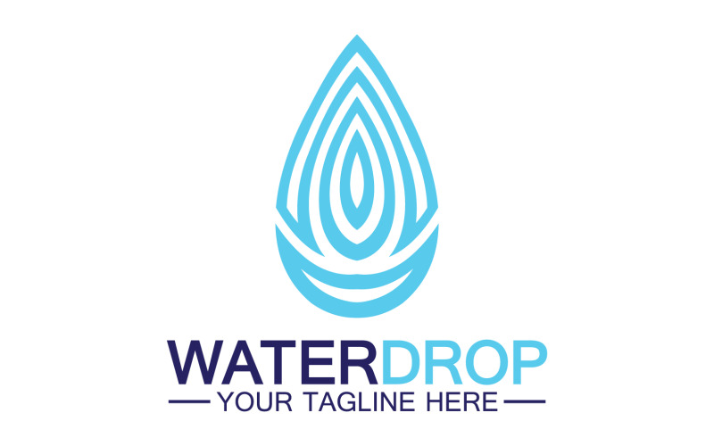 Ícone do logotipo Waterdrop água azul natureza aqua v47