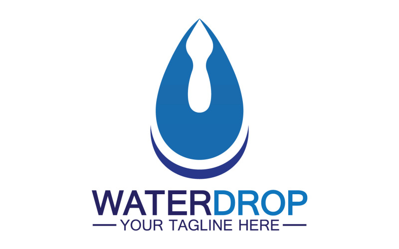 Waterdrop blauw water natuur aqua logo pictogram v9