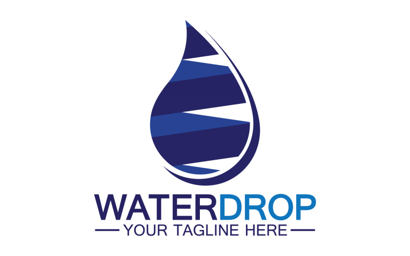 Waterdrop blue water nature aqua logo icon v3