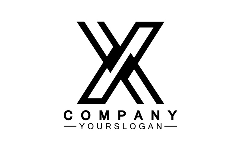 X Anfangsname Logo Firmenvektor v1