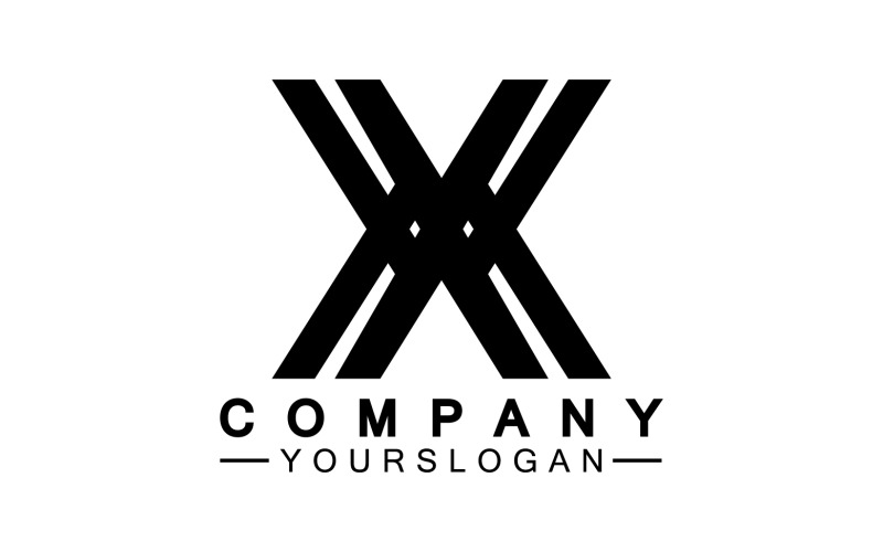 X počáteční název logo společnost vector v19