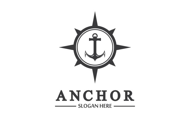 Anchor icon logo template vector v2