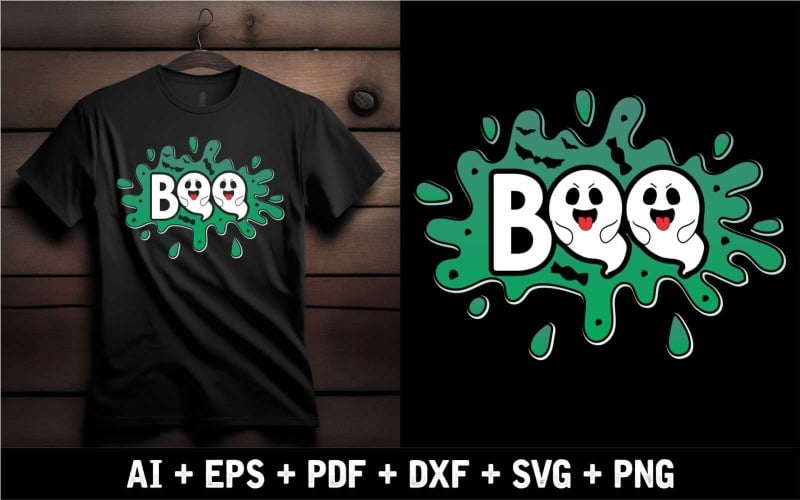 Joyeux Halloween Boo Boo Design pour chemise ou autocollant