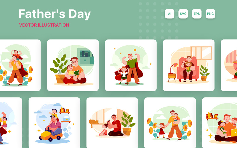 M273_ Набор иллюстраций ко Дню отца