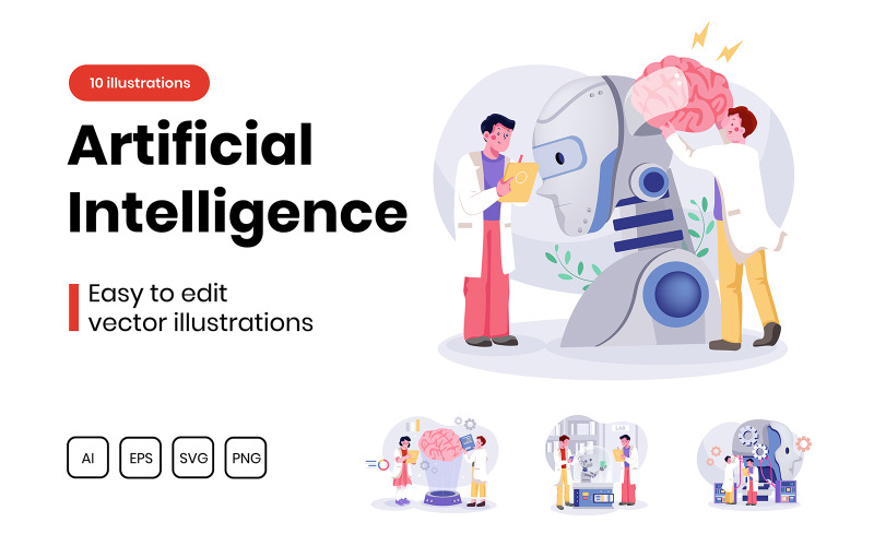 M293_ Paquete de ilustraciones de inteligencia artificial