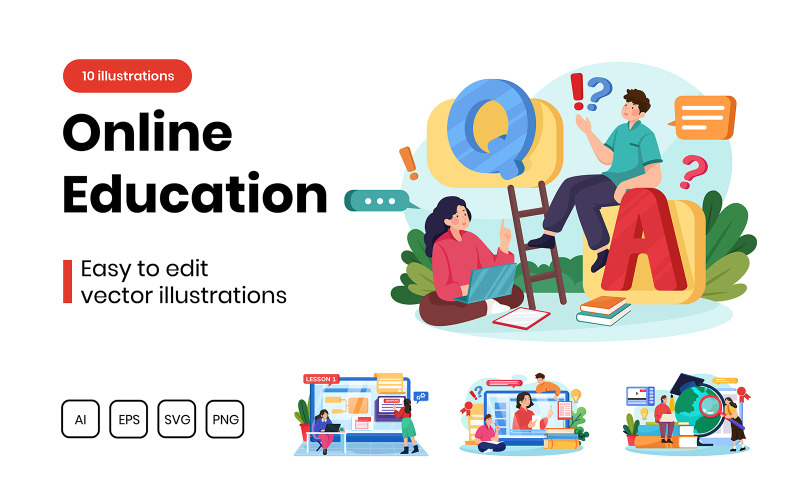 M294_ Illustrationspaket für Online-Bildung