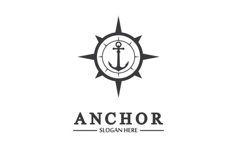 Anchor icon logo template vector v35