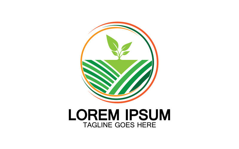 Boerderij zon groen logo vector v24