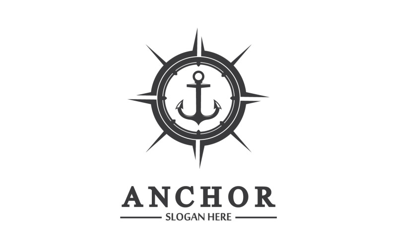 Icona di ancoraggio logo modello vettoriale v15