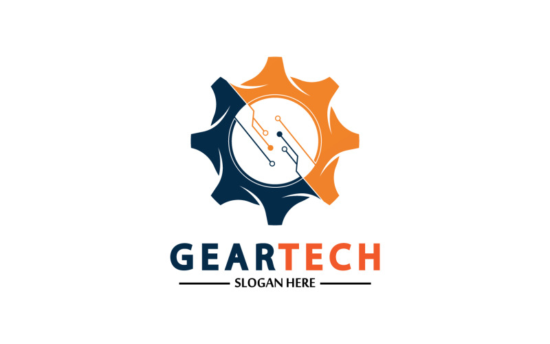 Gear Tech icon vector logo v23 356889 TemplateMonster