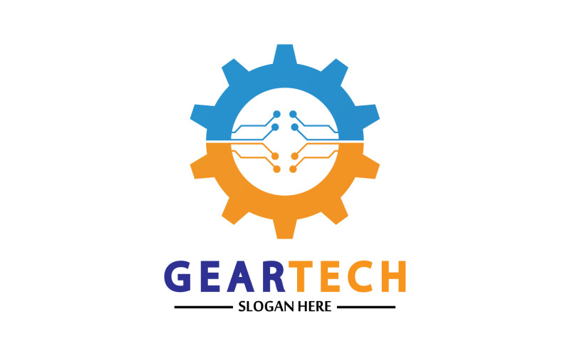 Gear Tech icon vector logo v6 #356874 - TemplateMonster