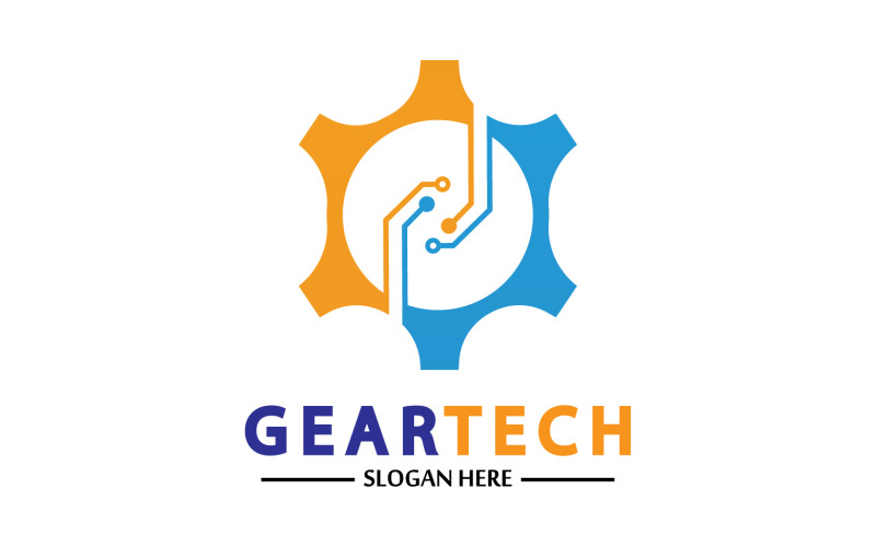 Gear Tech ikon vektoros logó v5